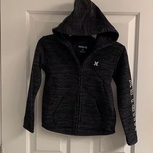NWT-Boys Hurley Black Heather Zip-Up Jacket